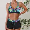 Contrast Color Bikini Set Women Printed Swimsuit High Waisted Bow Two-Piece Swimwear Bathing New Fashion Female Beachwear