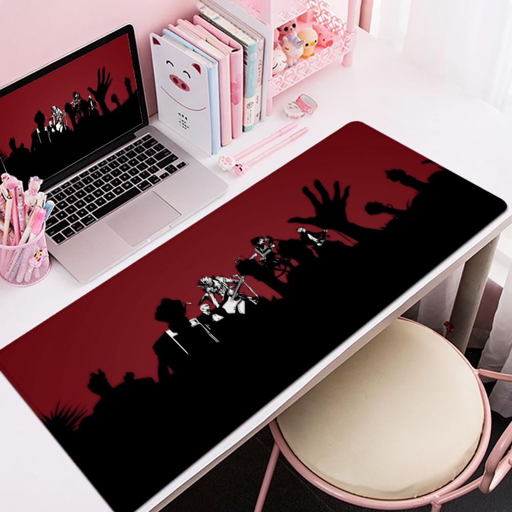 Gaming Mouse PadLarge Desk Mat Antislip Base Stitched Edges Red Sakura Anime Girl Print Keyboard Pad for Gamer Office Home
