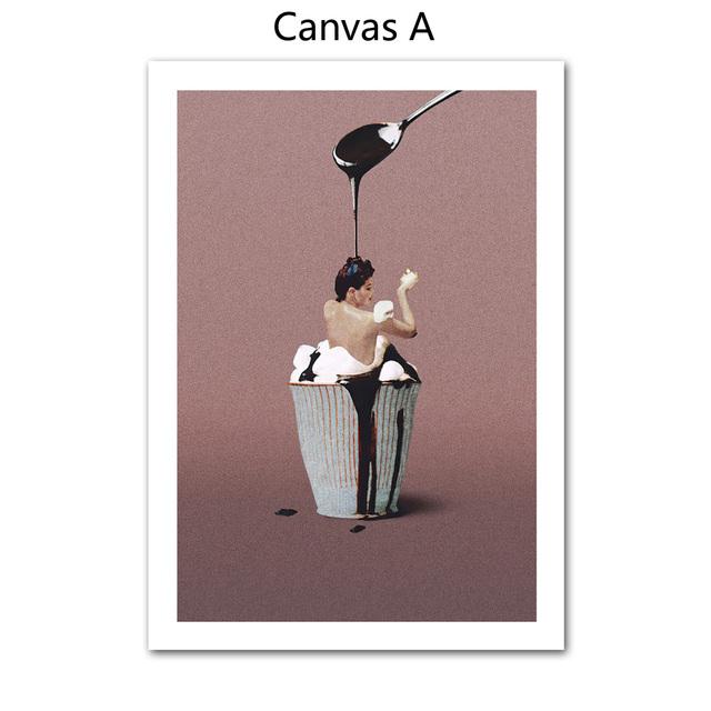 Абстрактный астронавт скандинавский воздушный шар кофе птицы пустынный дым плакат стены книги по искусству печать холст живопись Декор фотографии для гостиной