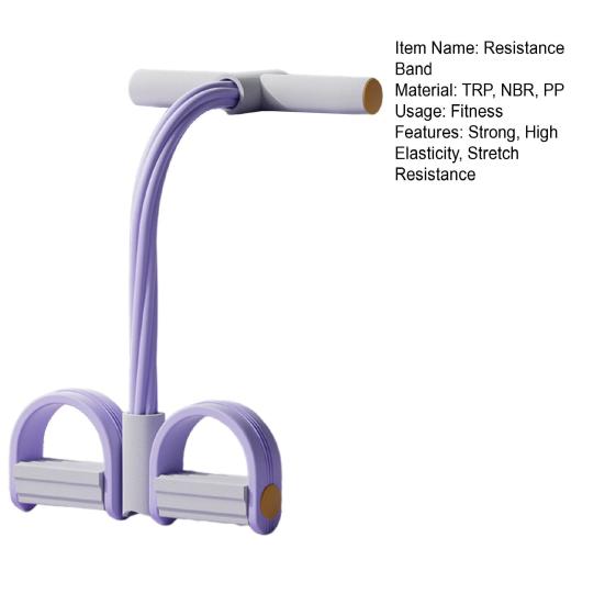 Multifunctional Pedal Resistance Band Strong Elastic Pull Yoga Tension Rope with Handle Muscle Strength Training Fitness Equipment for Abdomen