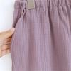 Kyonuza Cotton Loungewear for Spring and Solid Gauze Simple Long Day Size x Purple Women's 100% Pajamas, Open-Front Autumn, Color, Fabric,