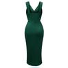Women Spring Solid Color V-Neck Sleeveless Dress Summer Casual A-Line High Waist Irregular Split Middle Long Dresses S-XL