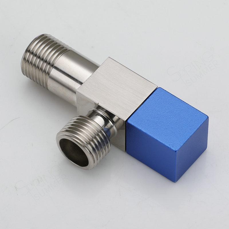 OME Modern Square Bathroom Kitchen Toilet Angle Stop Valve Cock 1/2in Chrome Plated Faucet Angle Valve