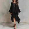 Elegant Asymmetrical Ruffle Black Dress - Spring/Summer 2026 Collection