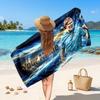 Erling Haaland Custom Beach Towel, Personalized Name Text Print, Football Logo Soft Quick‑Dry Towel Holiday Gift