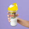 Portable Cereal Cup Dual Compartment Leak-Proof Container for Milk Cereal BPA-Free Plastic To-Go Breakfast Cup for Commuters Students