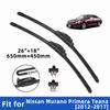 Wiper Blades for Nissan Murano I III Primera P12 Teana J32 2017 Front Double Rubber Strip Wiper Blade Windshield Brushes Windscreen Window Accessories