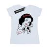Womens/Ladies Snow White Glitter Cotton T-Shirt
