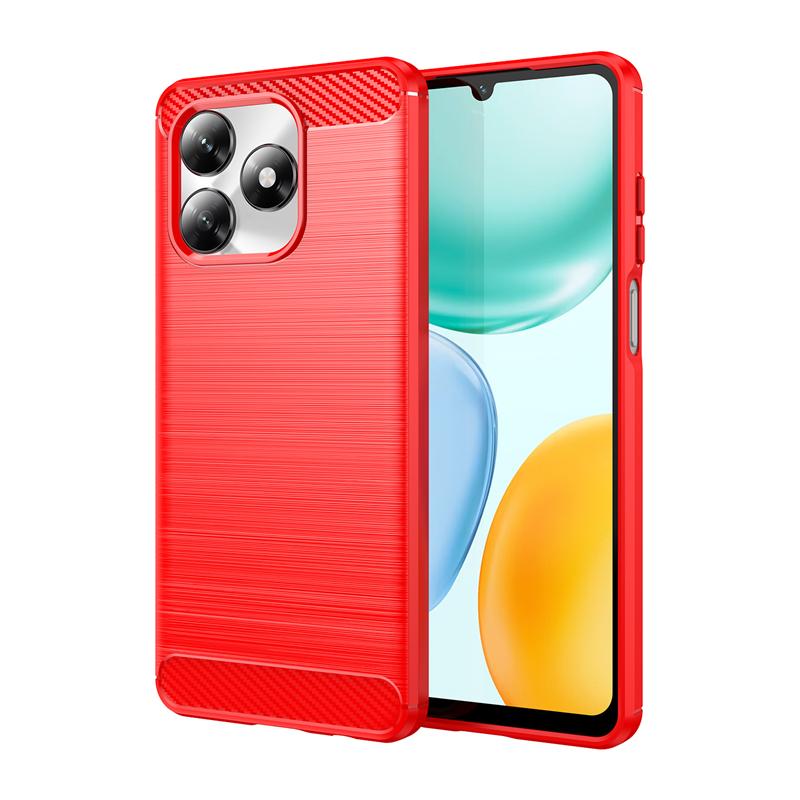 Чехол для Honor X5c Чехол для Honor X5c Ударопрочный Противоударный Мягкий Силикон Задняя крышка из углеродного волокна Для Honor X5c Чехол 6,74 дюйма