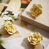 Brass Vintage Flower Pull Handle Camellia Flower Floral Shaped Knobs  Wardrobe Handles