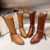 Брендовые высокие ботинки Chelsea, женские туфли на каблуках, дизайнерские новые кожаные туфли-гладиаторы, женские трендовые туфли на осень, зимние туфли Botas Mujer