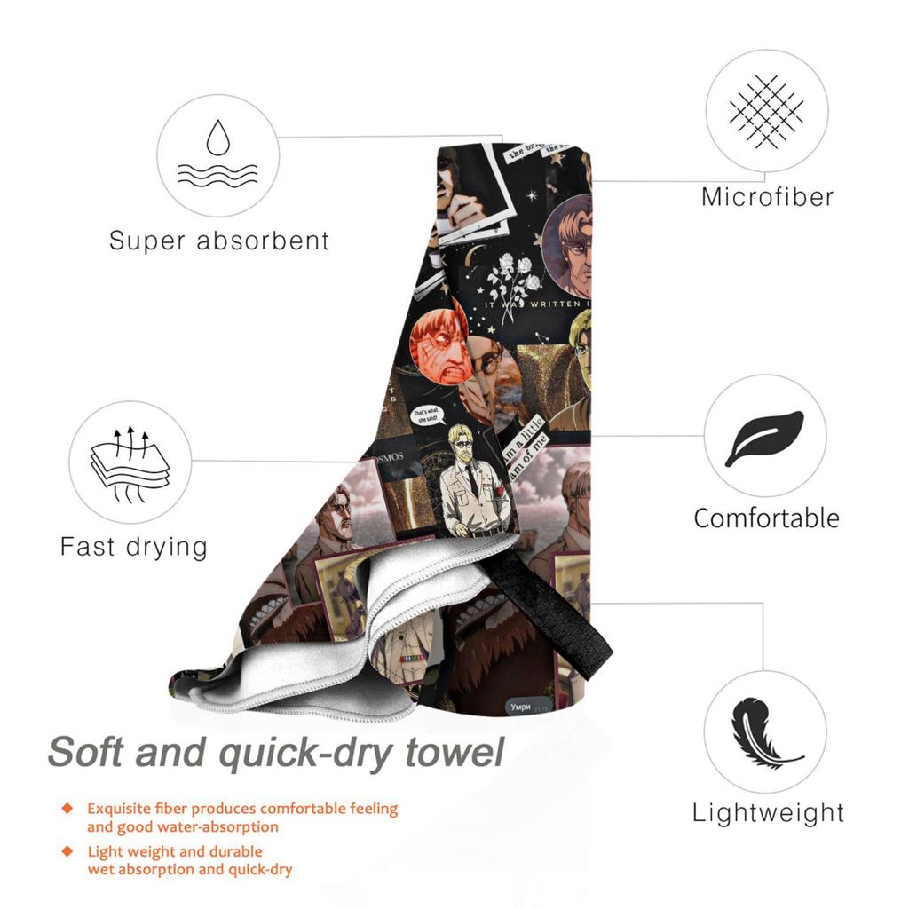 Anime Attack On Titan Zeke Yeager Beach Towel Soft Microfiber Quick Dry Absorbent Quick Towels For Swimming