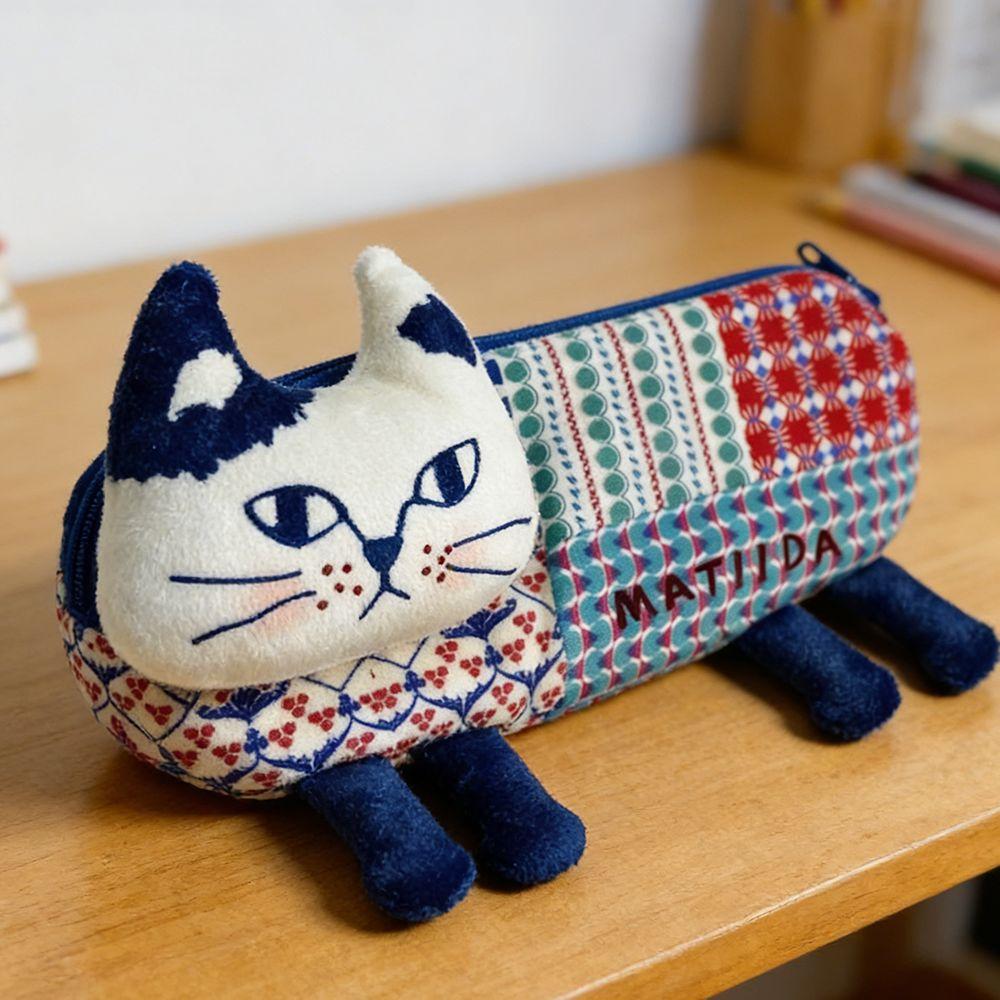 Portable Cat Climbing Pencil Case Multi-functional Pen Organizer Students Stationery Bag School