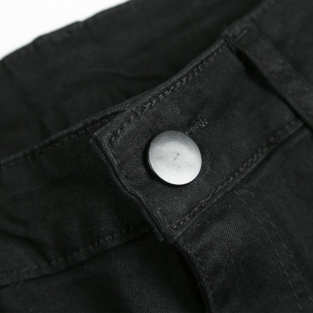 Эластичные узкие джинсы с потертостями до колен, мужские рваные байкерские джинсовые брюки, однотонные потертые уличные черные брюки, мужские спортивные штаны