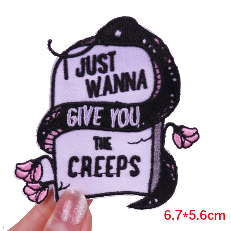 Horror Animal Butterfly Embroidered Patches Bear Cat Shark Patch Iron On Patches For Clothing Thermoadhesive Patches For Clothes