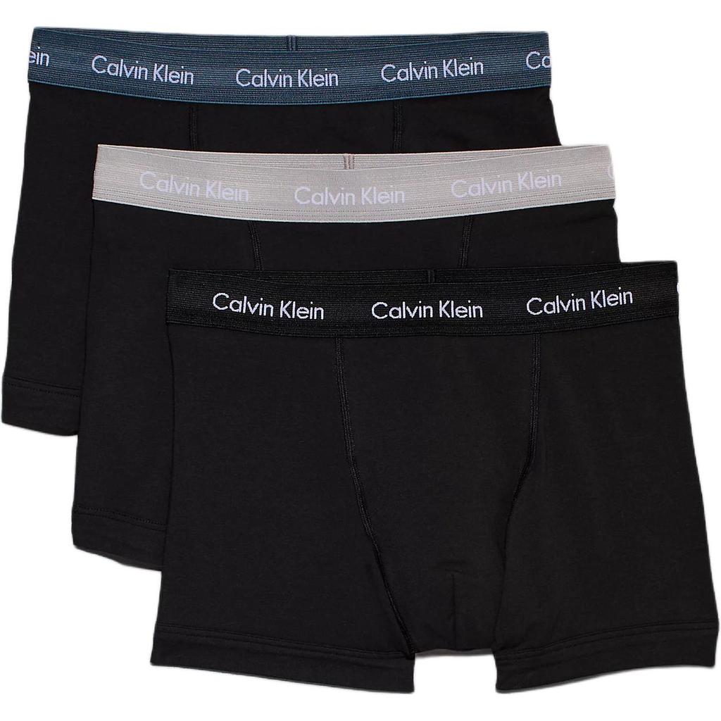 Calvin Klein Letter Waistband Jacquard Comfortable Mid-Rise Boxer Briefs 3-Pack Men Underwear Black 0000U2662G-QRV