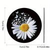 2PCS Car Coaster, Car Water Cup Insulation Pad, High-definition Printed Creative Daisy Pattern Circular Anti Slip Pad