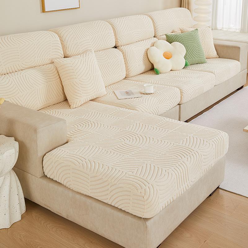 Universal Thickened Sofa Cover for All Seasons, All-inclusive Summer New Jacquard Velvet Non-slip Stretch Sofa Cover for Living Room
