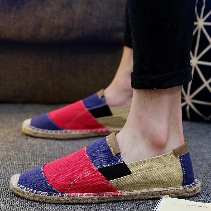 Новые мужские туфли ручной работы на плоской подошве, дышащие эспадрильи для мужчин, повседневная обувь, удобные парусиновые туфли без застежек, мужская обувь для рыбалки