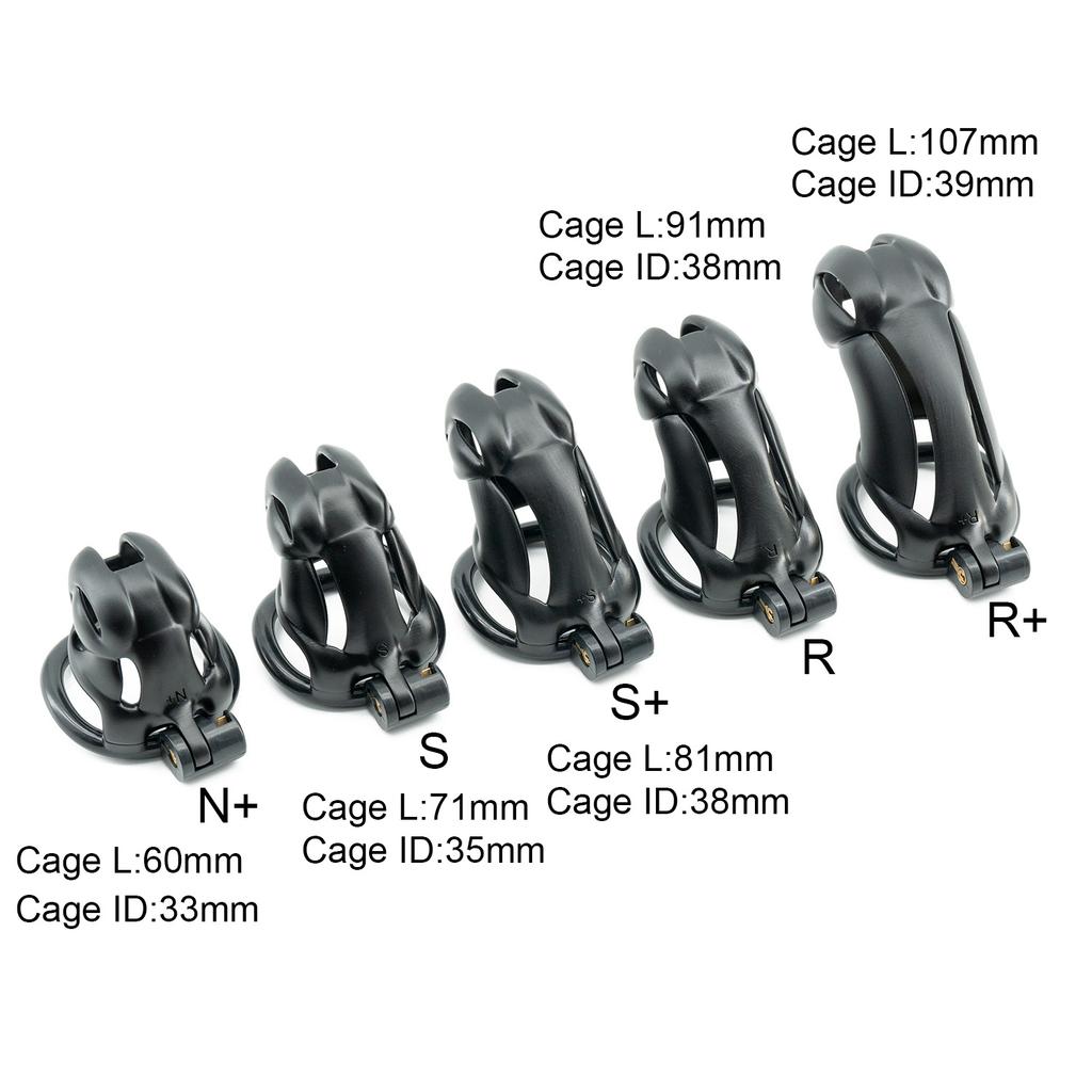 Black Curved Ring Cuckold Male Chastity Device Long Plastic Cock Cage Penis Lock Sex Toys for Men