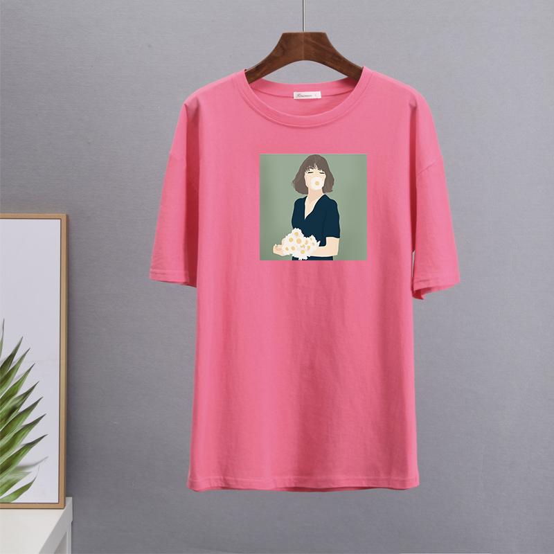 Hirsionsan Kawaii футболка с принтом женская летняя элегантная базовая свободная одежда эстетические футболки с графикой в стиле Харадзюку женский повседневный хлопковый топ