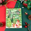 Red Green Santa Xmas Tree Pattern Gift Box with Pencil Eraser Note Book Christmas Stationery Favor Pack Set for Christmas 2024