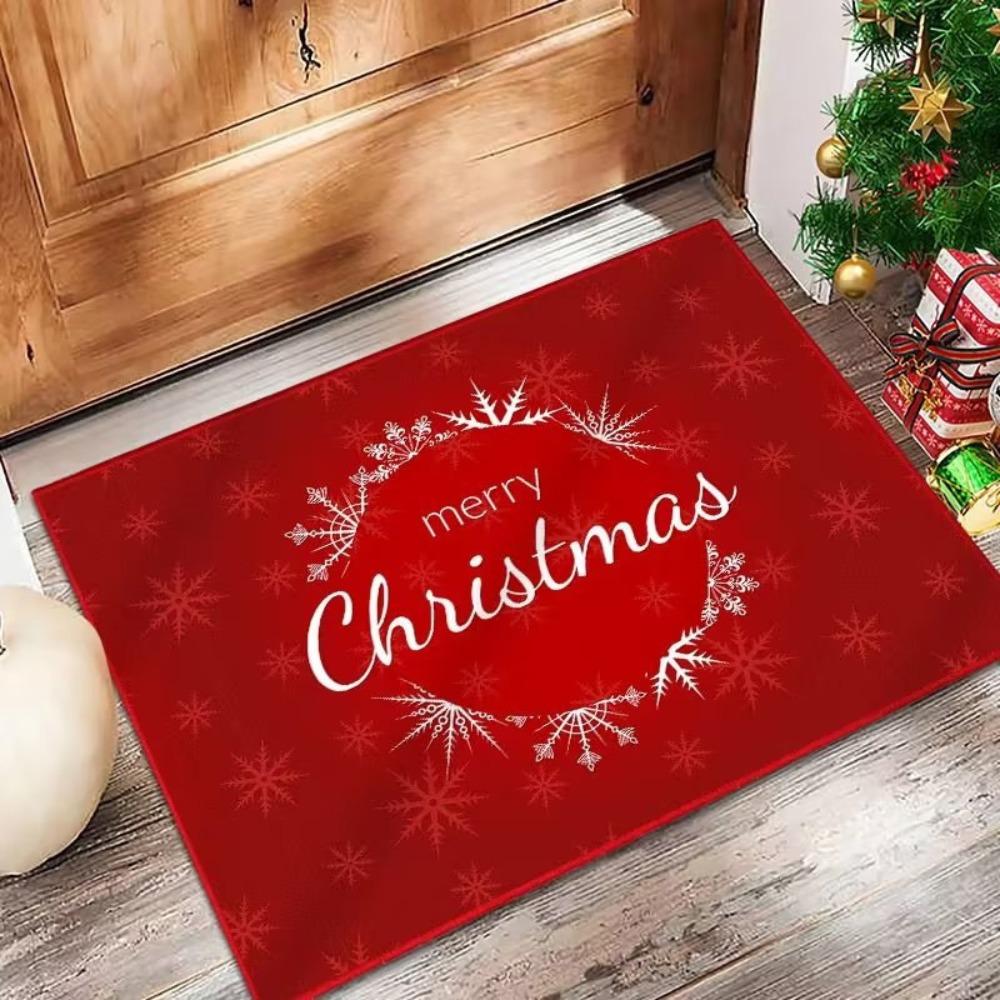 Crystal velvet Christmas Mat Santa Claus Floor Mat New Xmas Doormat  Bedroom