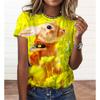 Cute Rabbit Pattern T Shirt For Women Funny Animal 3D Printed Tees Summer Loose Tops Short Sleeve Round Neck T-Shirts Streetwear