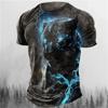 Мужская футболка с 3D-принтом животных, короткими рукавами и круглым вырезом, повседневная уличная мужская футболка, футболка в стиле ретро большого размера, мужская одежда