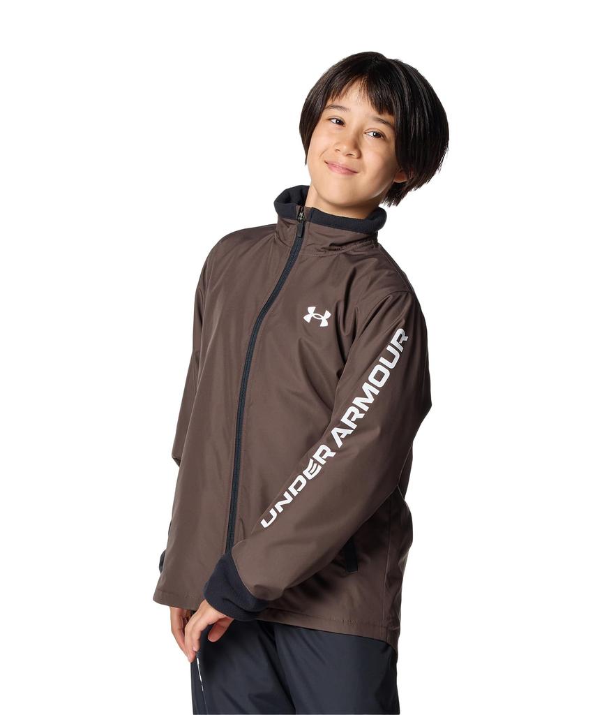 UA ГИБРИДНАЯ ТКАНАЯ КУРТКА НА ПОЛНОЙ МОЛНИИ Peppercorn White YMD [Under Armour]
