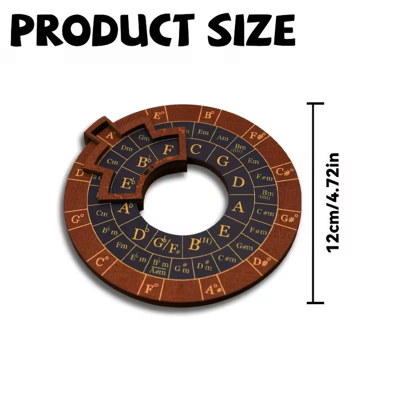 Circle of Fifths Wheel Wooden Melody Tool Guitar Piano Chord Tool Music Transpose Accessories For Musicians Beginners Songwriter