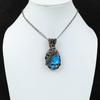 Turquoise Gemstone Pure Copper Wire Wrapped Handmade Pendant Jewelry