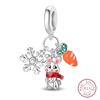 Shining 925 Silver Zircon Inlaid with Winter Designer Charms Beads Fit Wedding and Festival DIY Fine Jewelry Gifts