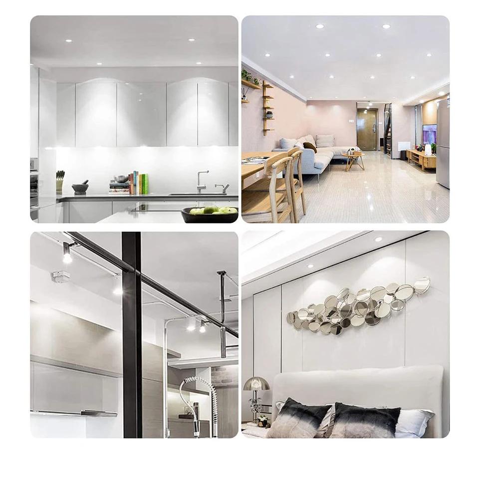 4 шт. Светодиодная лампа-прожектор GU10 AC220V 3 Вт 6 Вт 9 Вт 12 Вт Угол луча 180 градусов Высокий люмен Внутренние светодиодные энергосберегающие лампы