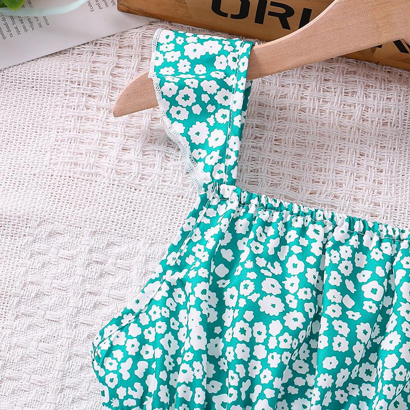 Комплекты для девочек 8-12 лет, красный топ с бретелькой на бретельках с цветочным принтом для маленьких девочек + красная юбка с цветочным принтом, костюмы в корейском стиле, летние повседневные комплекты одежды