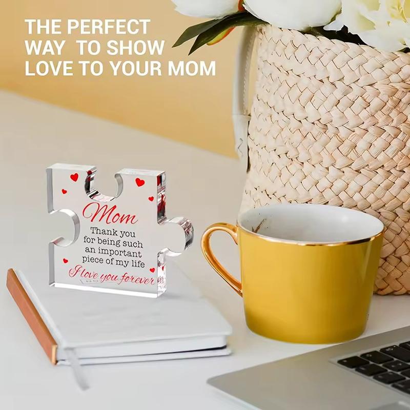 Прозрачные акриловые украшения Подарки маме Пазл В форме сердца Акриловая табличка Подарок на День матери День рождения От дочери Сына Детей