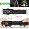 Powerful T6 LED Flashlights 5 Mode Zoom Light Aluminum Alloys Built-in 18650 Battery Waterproof  Material Lamp for Camping Torch