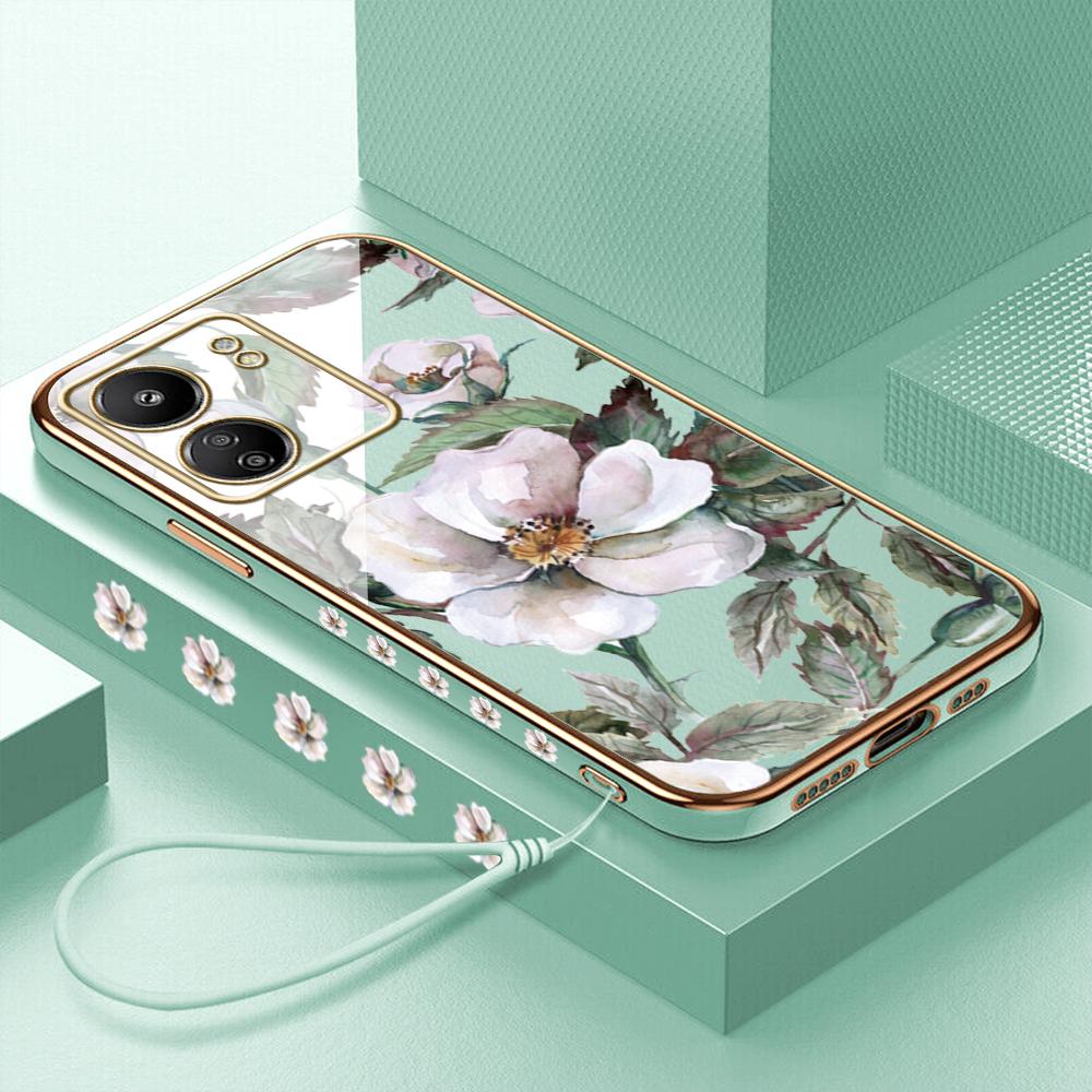 Роскошный чехол с покрытием из цветка камелии для iPhone 11 12 13 14 15 Pro Max, чехол для телефона Samsung Galaxy A51 A12 A32 A52 Xiaomi Redmi 10 10C