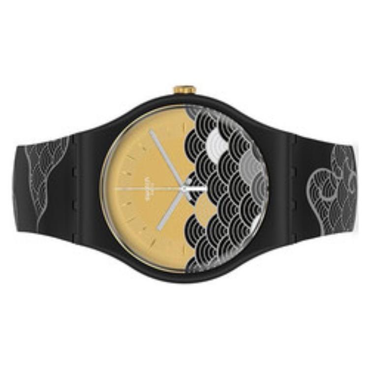 Swatch Унисекс Черные Часы SO32Z105 SO32Z105