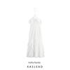 Kaslead New Women Clothes Western Style Fashion Simple Chiffon Frill Sling Dress