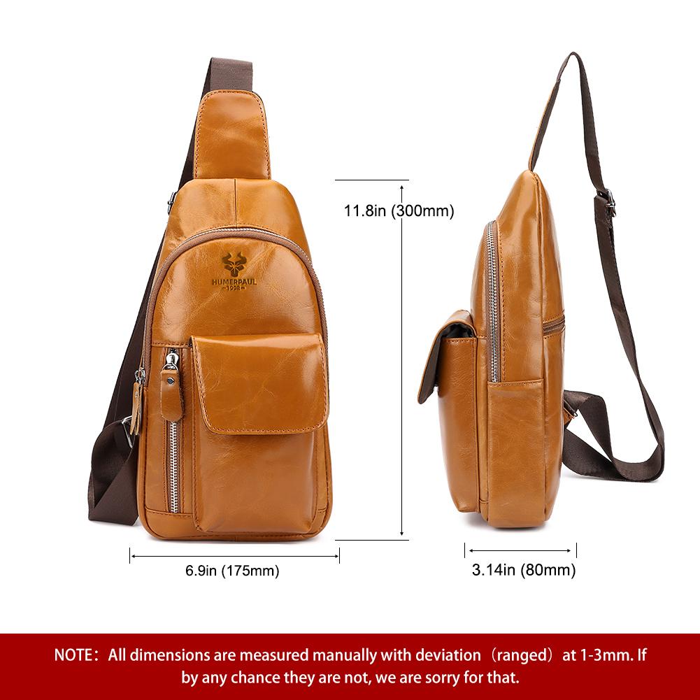 Humerpaul Мужская кожаная нагрудная сумка большой емкости для нагрудной сумки для мобильного телефона 30*17,5*8 см
