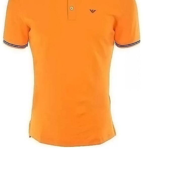 Emporio Armani Мужская футболка-поло с принтом логотипа SS23, прямой крой, короткий рукав, топ Papaya 8N1F30-1JPTZ-0241