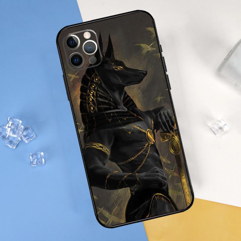 Чехол для телефона с изображением Анубиса и Анха, Египетский Бог, для iPhone 16 Pro Max 13 12 Mini 11 14 15 Pro Max XR 16 15 Plus 16e