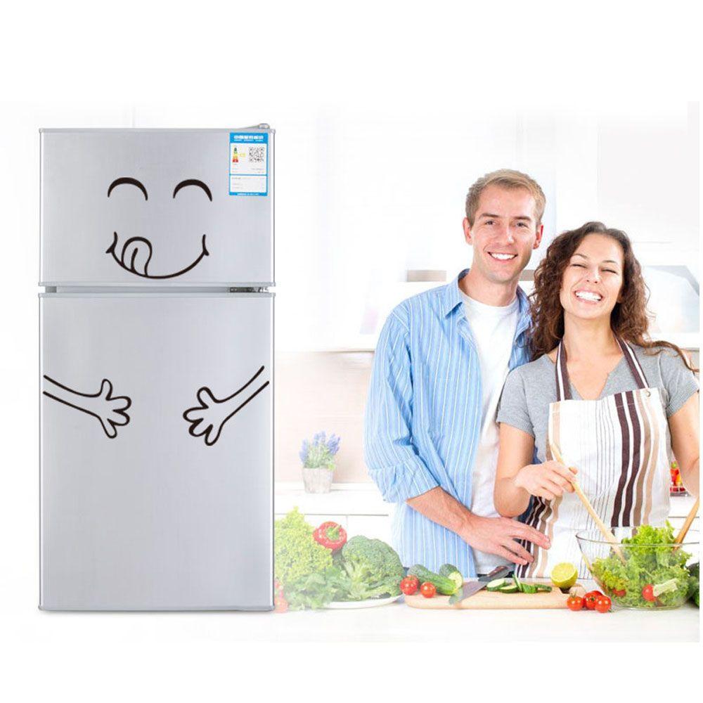 Smile Face Kitchen & Dining Gadget Fridge Sticker Home Decor Refrigerator Decal Wallpaper