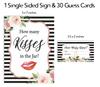 Inkdotpot 1 Sign + 30 Cards How Many Kisses In The Jar White Floral Eiffel Tower Bridal Shower Game