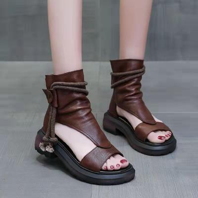 Летние винтажные женские римские сандалии на платформе