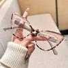 Нейтральные Новые Крупные Рамки Цветовая Коллизия Кошачий Глаз Обычные Очки Женские Ретро Защита от Синего Света Высокой Четкости Плоские Очки