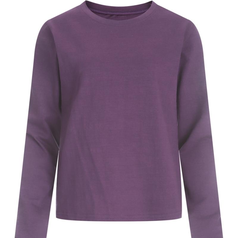 Shop Women Basic Slip Semi Crop Daily Long Sleeve T shirT Dai Wsh 1153 Brown