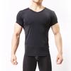 Summer Men Top Ultrathin Sweat Absorption Quick-drying Short Sleeves Round Neck Slim Fit Solid Color Breathable Elastic Casual Pullover Daily T-shirt
