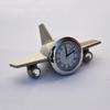 Metal Airplane Clock for Office Desk, Study Table - Aeroplane Miniature Table Clock Showpiece - Best Gift for Airforce Person, (Silver)